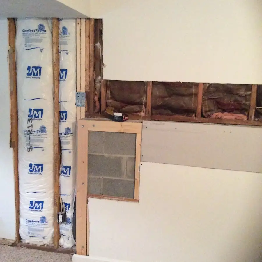 Wall insulation replacement during Basement Flood Cleanup in Riverside